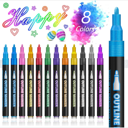 GlowPens — Neon Double-Line Outline Markers